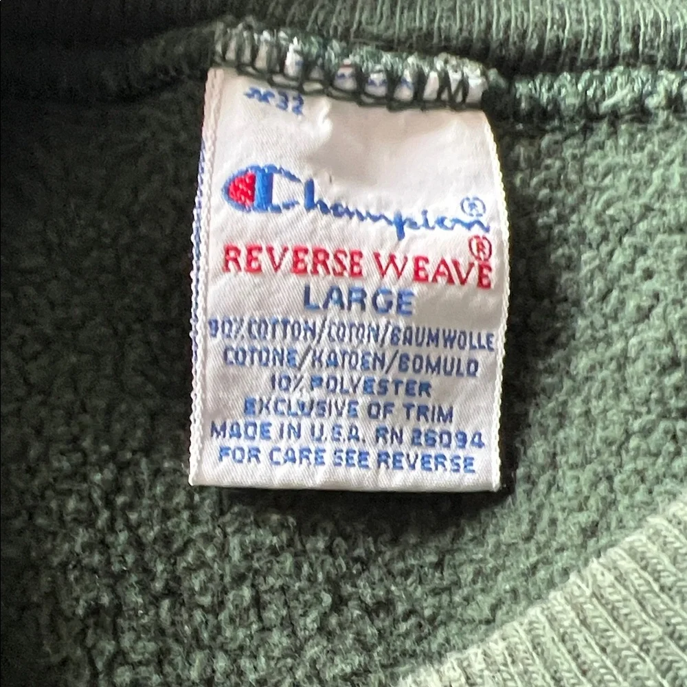 Champion Forest Green Crewneck Sweatshirt Reverse Weave